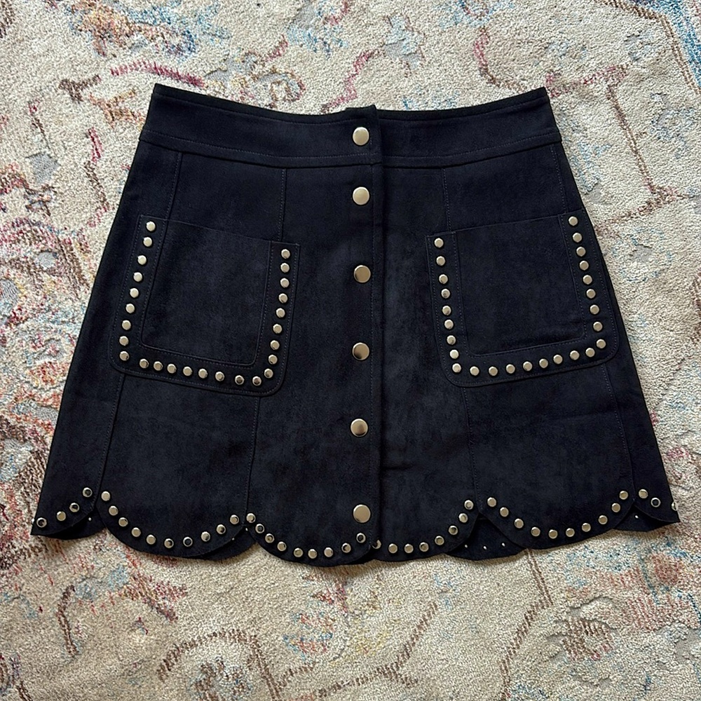 Brand new faux suede studded skirt
